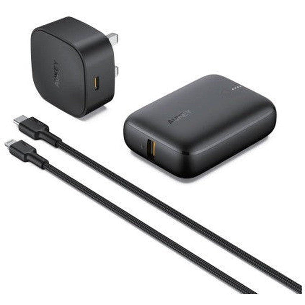 Aukey Bundle Deal - Pa-Y25 + Cb-Cl1 + Pb-N83S - Black ColorWaves