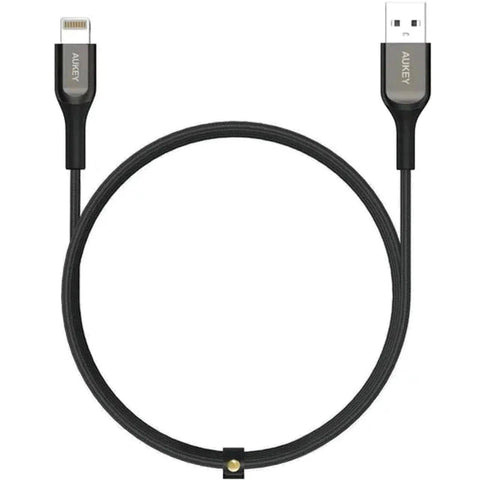 Aukey Cb-Akl1 Kevlar Core Lightning To Usb-A Cable (1.2M / 3.95Ft) - Black ColorWaves