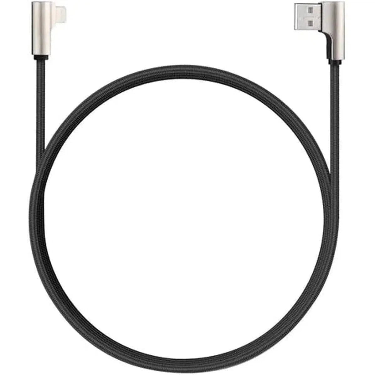 Aukey Cb-Bal6 90 Degree Braided Nylon Sync; Charge Lightning Cable (1.2M / 3.95Ft) ColorWaves
