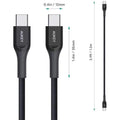 Aukey Kevlar Core Usb-C To C 1.2M Cable - Black ColorWaves