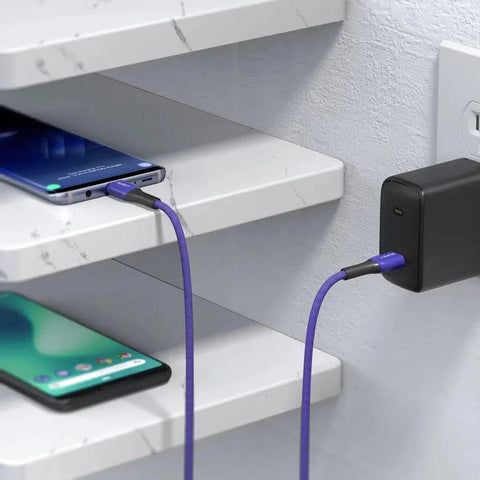 Aukey Kevlar Core Usb-C To C 2M Cable - Blue ColorWaves