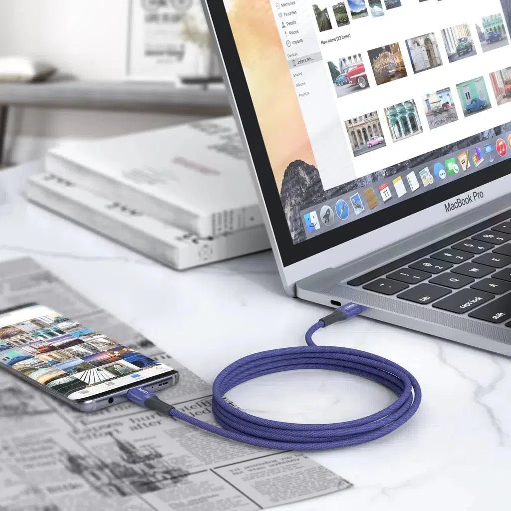 Aukey Kevlar Core Usb-C To C 2M Cable - Blue ColorWaves
