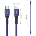 Aukey Kevlar Core Usb-C To C 2M Cable - Blue ColorWaves