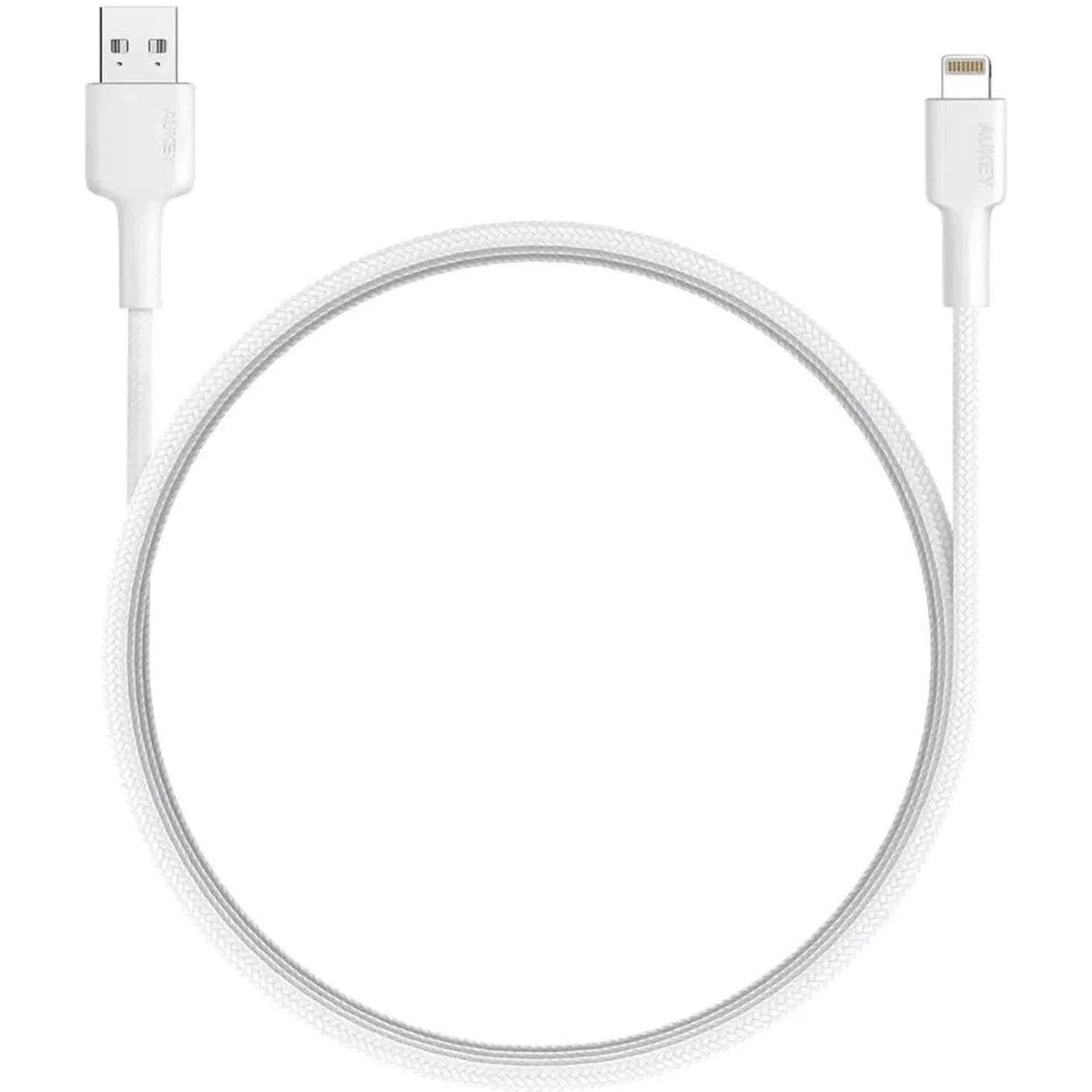 Aukey Nylon Braided Usb A To Lightning Cable - White ColorWaves