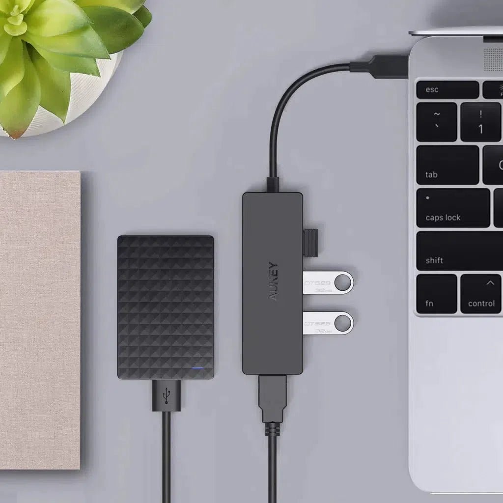 Aukey Usb-C To 4-Port Usb 3.0 Gen 1 Aluminum Hub ColorWaves