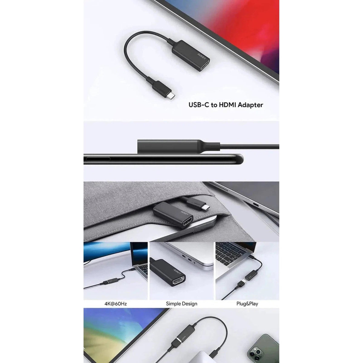 Aukey Usb-C To Hdmi Adapter ColorWaves