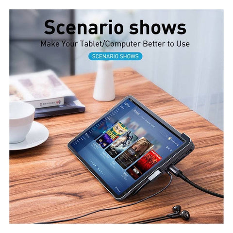 Baseus Bend Angle No.7 Multifunctional Type-C HUB - HDMI / USB Type-C / USB / Dark Gray ColorWaves