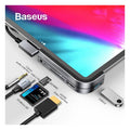 Baseus Bend Angle No.7 Multifunctional Type-C HUB - HDMI / USB Type-C / USB / Dark Gray ColorWaves