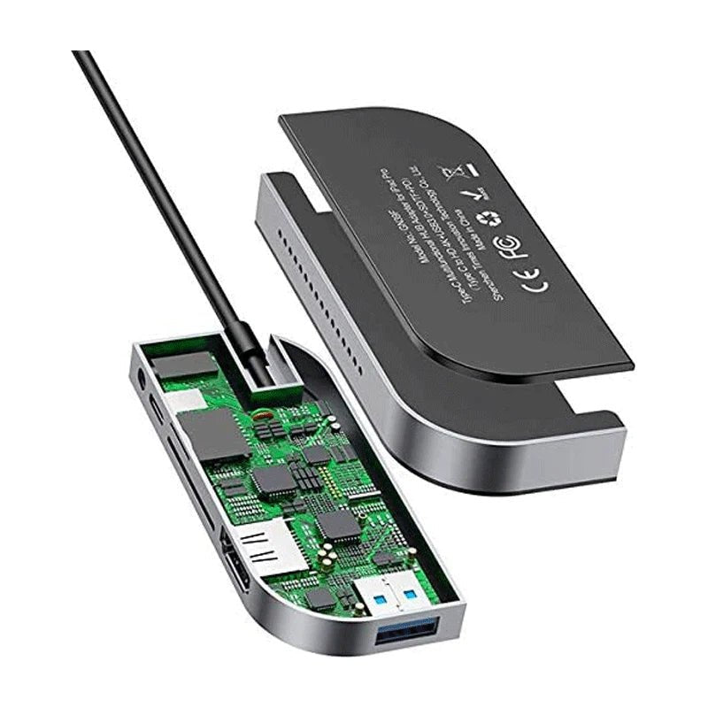 Baseus Bend Angle No.7 Multifunctional Type-C HUB - HDMI / USB Type-C / USB / Dark Gray ColorWaves
