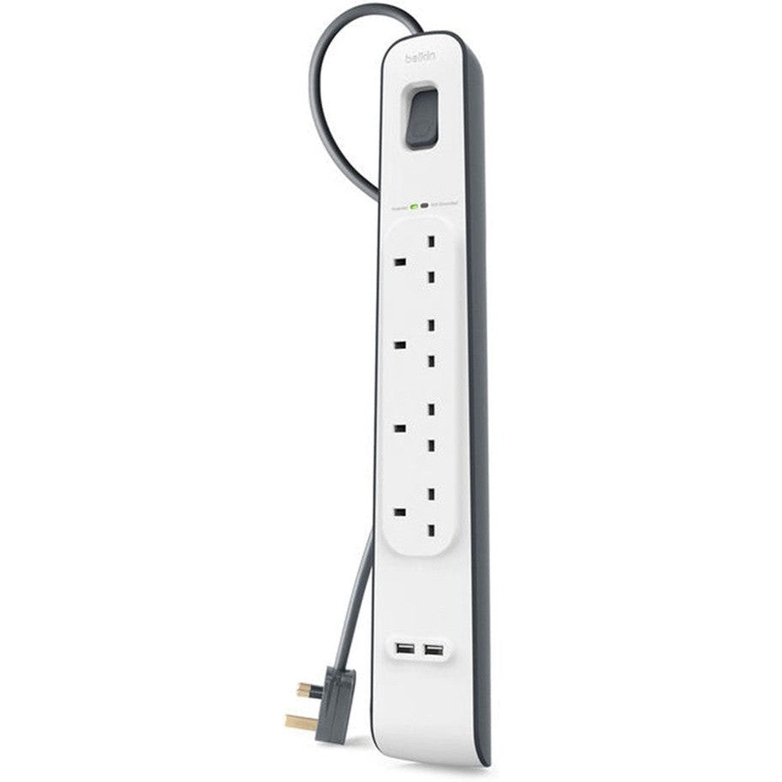 Belkin 4-Port Power Extension Strip Surge Protection, White (Bsv401Af2M) ColorWaves