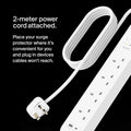 Belkin Surge Protector 4 Outlet/18W USB-A/USB-C/2Mtr- SRB001AR2M ColorWaves