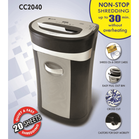 Atlas Cross Cut Shredder 20 Sheets Credit Card Cd Cc2040 ColorWaves