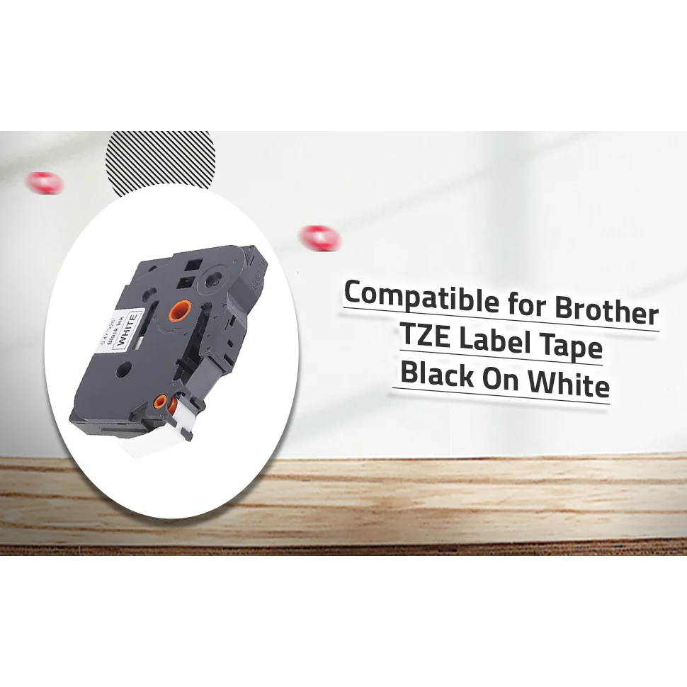 COMPATIBLE Brother Tape Black on White - 12 mm TZe-231 Brother