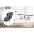COMPATIBLE Brother Tape Black on White - 12 mm TZe-231 Brother