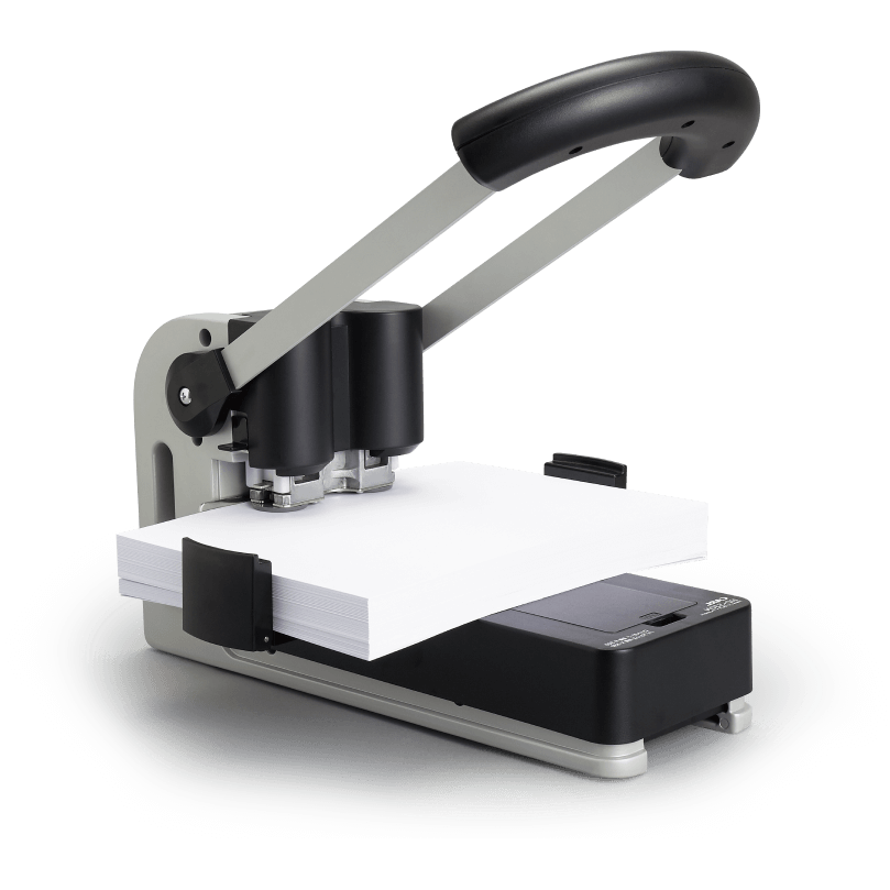 Carl Heavy Duty Punch Machine, 2 Hole Paper Punch 330 Sheet Punch Capacity - Black And Silver ColorWaves
