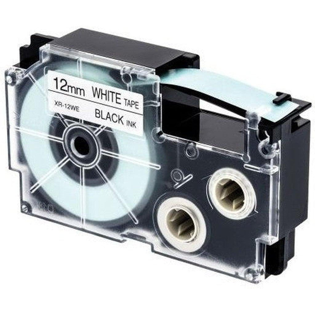 Casio 12 Mm Label Cartridge Black On White Xr 12We1 Casio