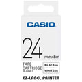 Casio EZ-Label Printer Tape Cartridge Black On White Tape 24mm x 8m (XR-24WE1) Casio