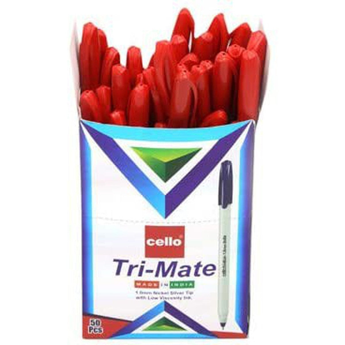 Cello Tri-Mate Pen 1.0Mm 50Pcs/Box ColorWaves