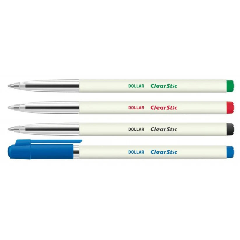 Dollar Clear Stick Ball Pen 10 Pcs ColorWaves