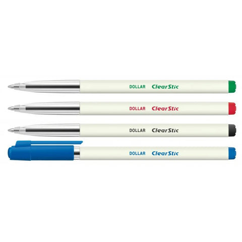 Dollar Clear Stick Ball Pen 10 Pcs ColorWaves