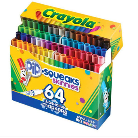 Crayola Pip-Squeaks Skinnies Washable Markers 64 Colors ColorWaves