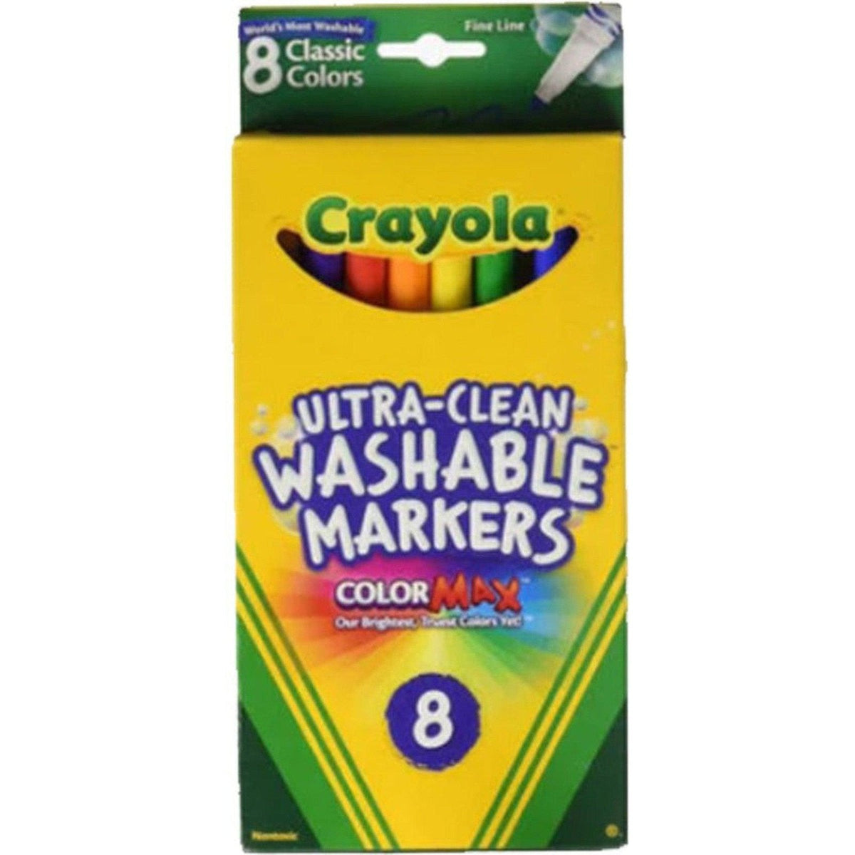 Crayola Ultra Clean Washable Markers 8 Classic Colors ColorWaves
