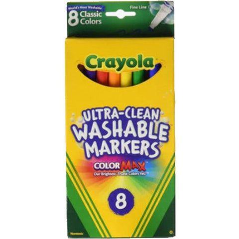 Crayola Ultra Clean Washable Markers 8 Classic Colors ColorWaves