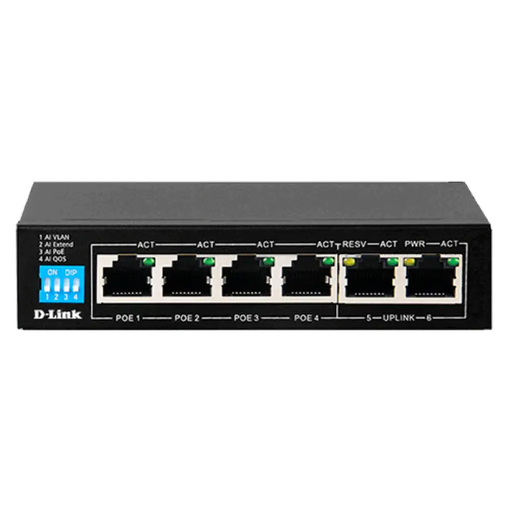 D-Link Poe Switch 6 Port 10/100 Unmanaged Des-F1006P D-Link