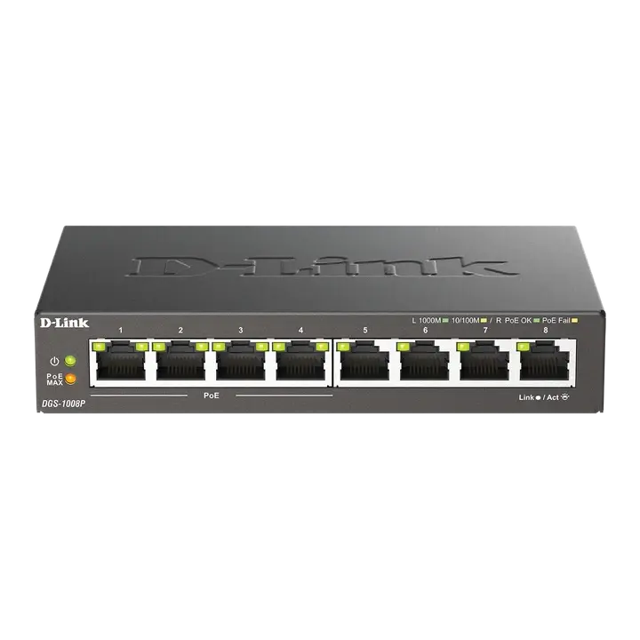 D-Link 8-Port Gigabit 4 Poe Unmanaged Desktop Switch Dgs-1008P D-Link