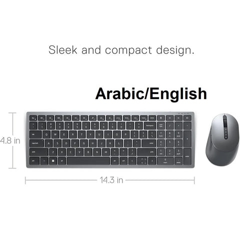 Dell Pro Plus KM7120W Compact Wireless Combo Keyboard and Mouse – Arabic/English (3 Devices) Dell