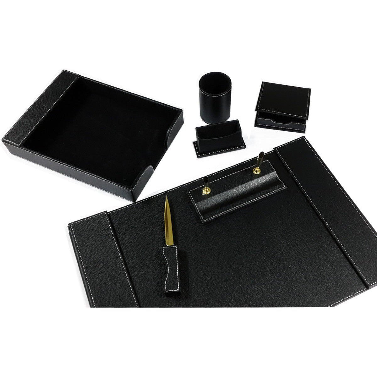 Desk Set Leather Exquisit Style 7 Pcs ColorWaves