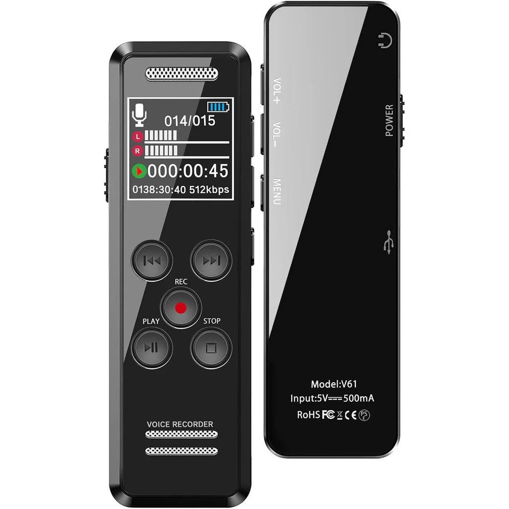 Digital Voice Recorder with Playback, 64GB | Audio Recorder for Lectures Meetings, MP3 Player ColorWaves
