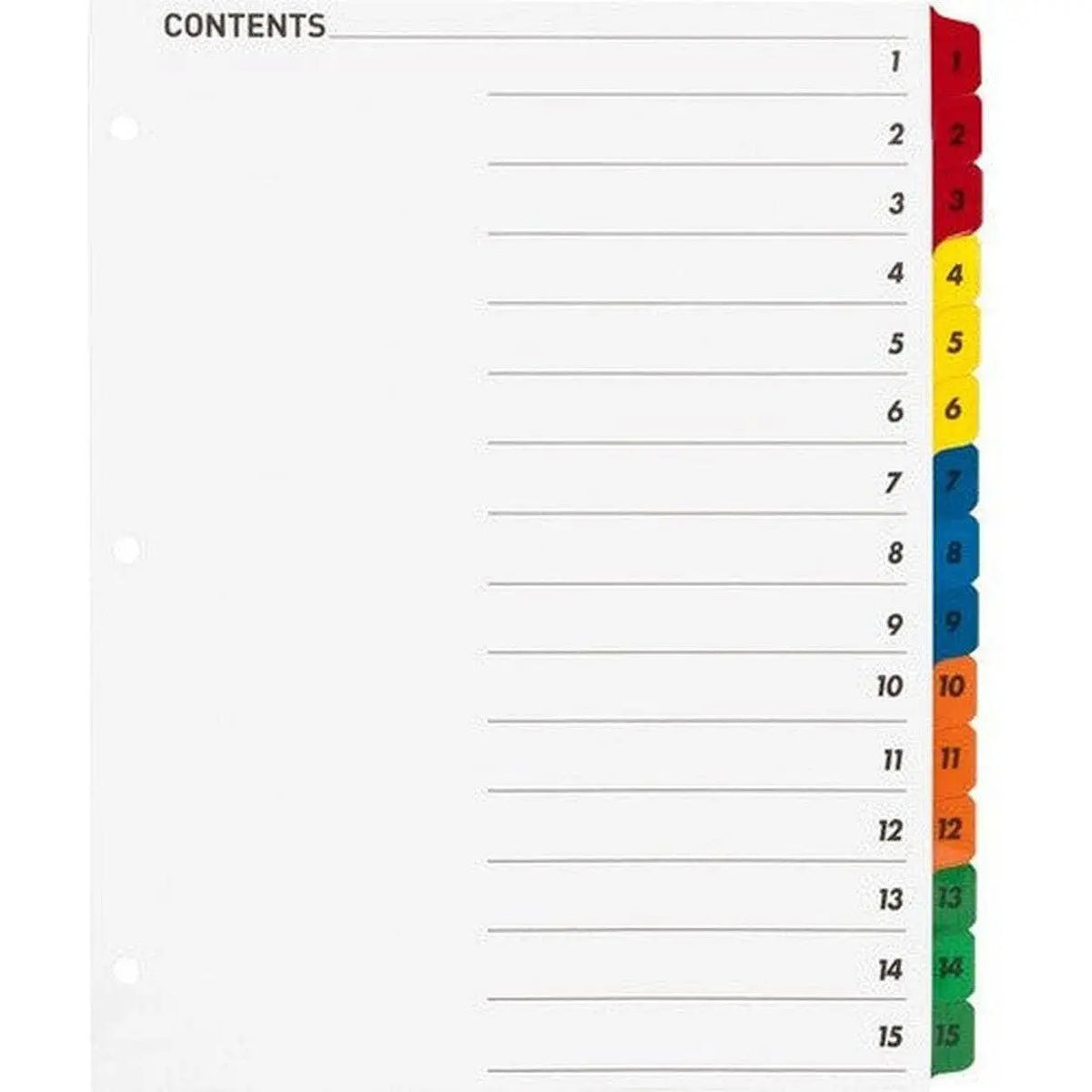 Divider 1To15 Color With Number ColorWaves