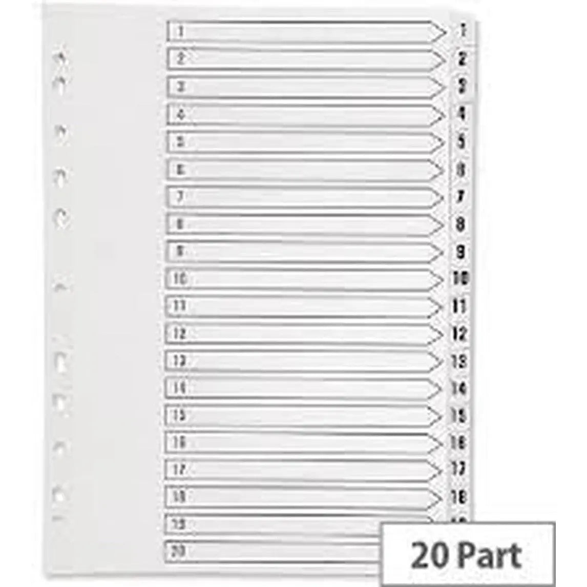 Divider 1To20 Grey Numeric ColorWaves