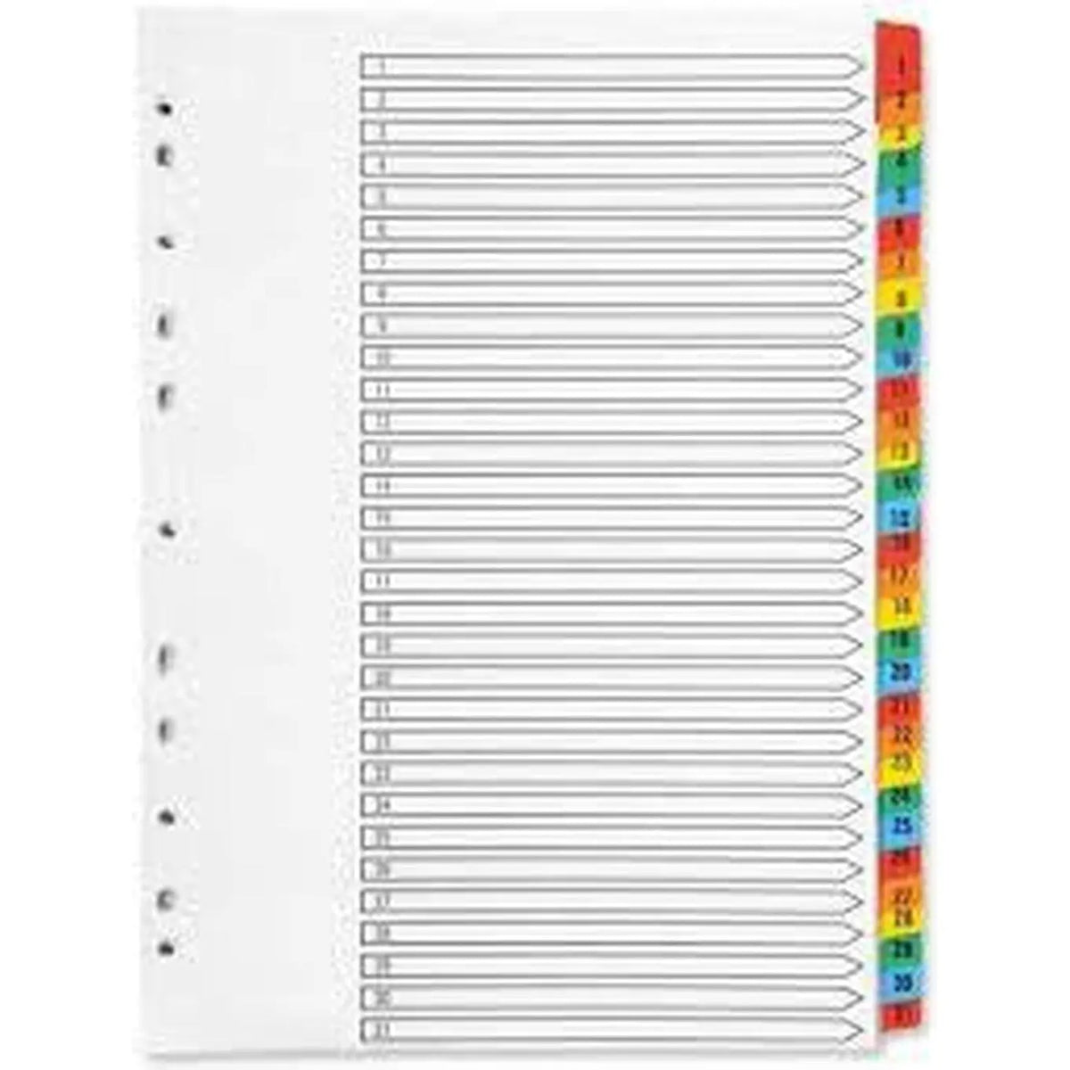 Divider 1To31 Color With Number ColorWaves