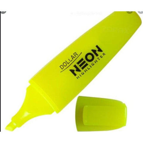 Dollar Highlighter Marker Fluorescent Highlighter Pen - Yellow ColorWaves