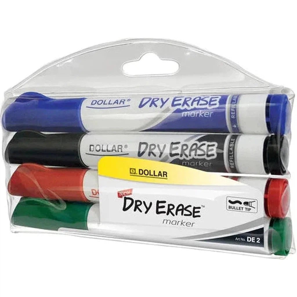 Dollar Marker Dry Erase Marker Wallet Of 4 Pieces (White Board) ColorWaves