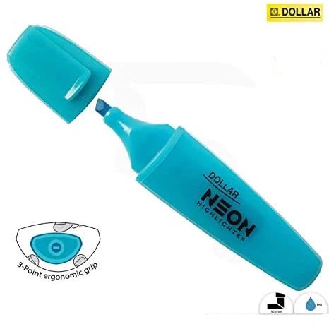 Dollar Neon Highlighter HL-625 Pack of 10's Single Color ColorWaves
