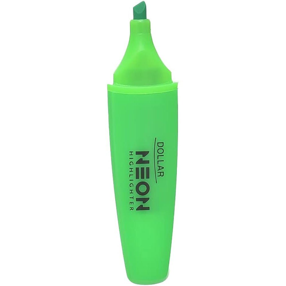 Dollar Neon Highlighter HL-625 Pack of 10's Single Color ColorWaves