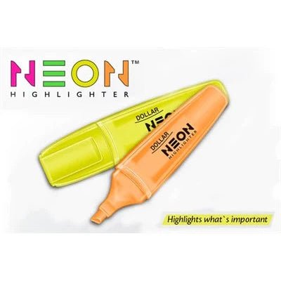 Dollar Neon Highlighter HL-625 Pack of 10's Single Color ColorWaves