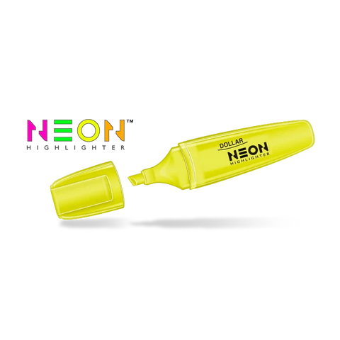 Dollar Neon Highlighter HL-625 Pack of 10's Single Color ColorWaves
