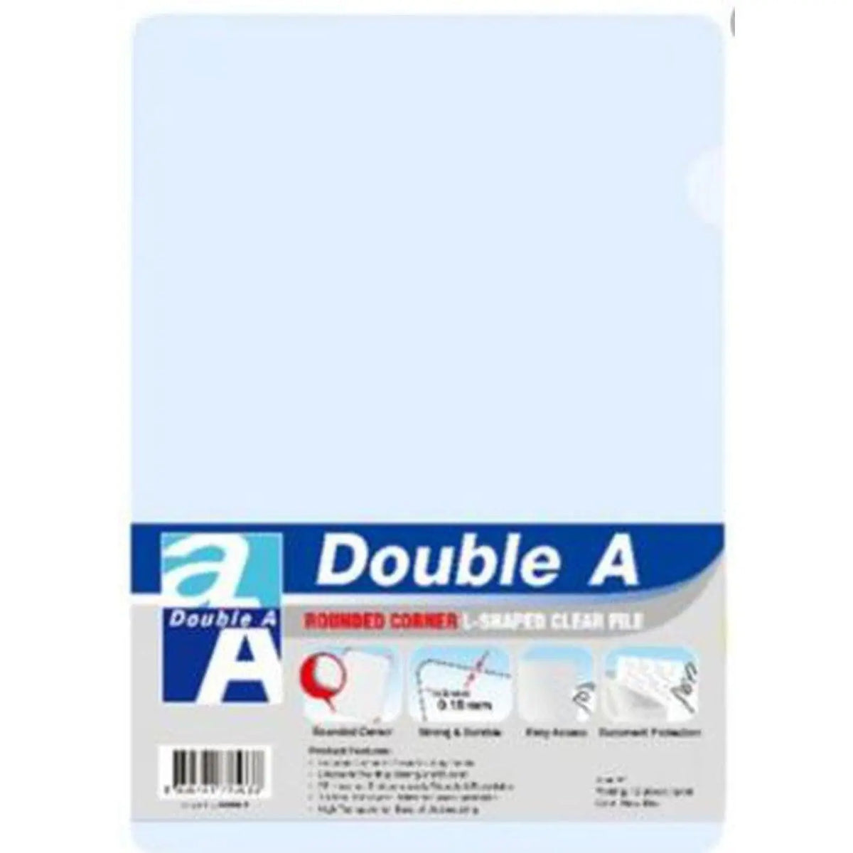 Double A L Shape Clear Folder A4 ColorWaves