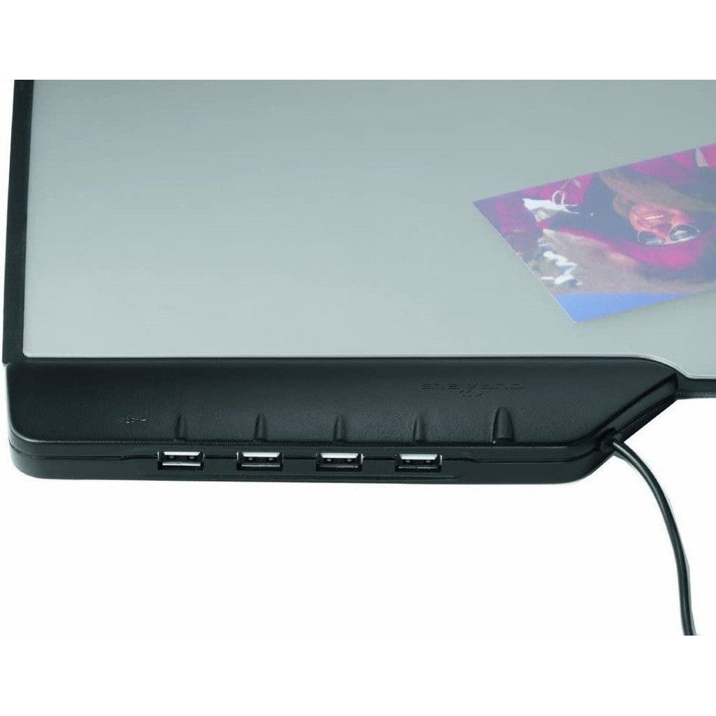 Durable Desk Mat With 4-Port Usb Hub Black 7215 ColorWaves