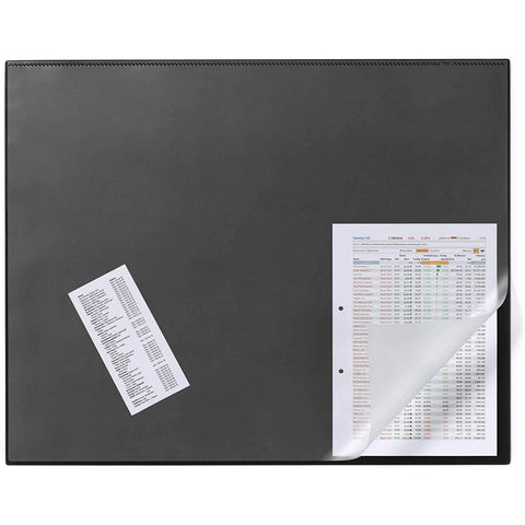 Durable Desk Mat With Transparent Overlay W650Xd520Mm Black Ref 7203 01 ColorWaves