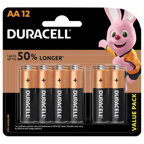 Duracell AA Alkaline Batteries 12 Pack ColorWaves