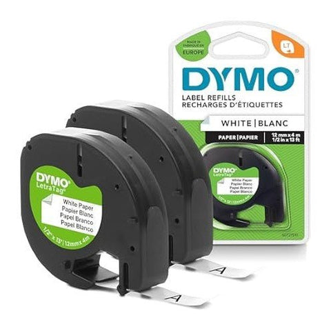 Dymo S0721510 Label Printer Tape Letratag Adhesive Black on White 4 m ColorWaves