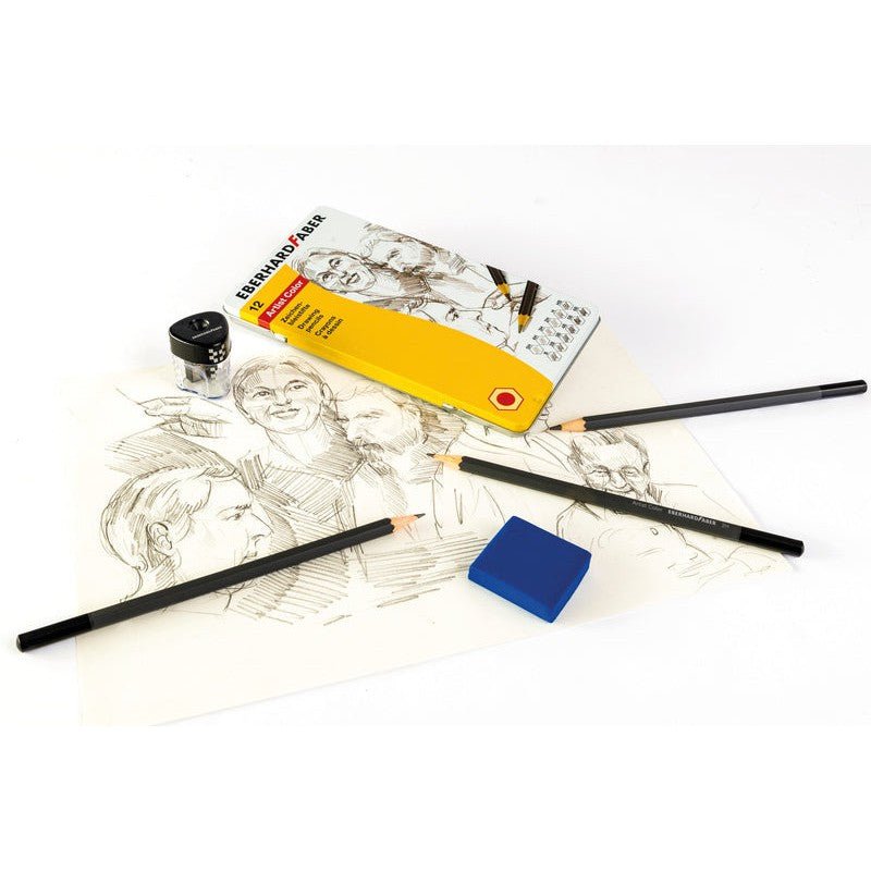 EBERHARD FABER Graphite Pencils Anthracite Varnishing 17.5 cm Tin of 12 Pencils ColorWaves