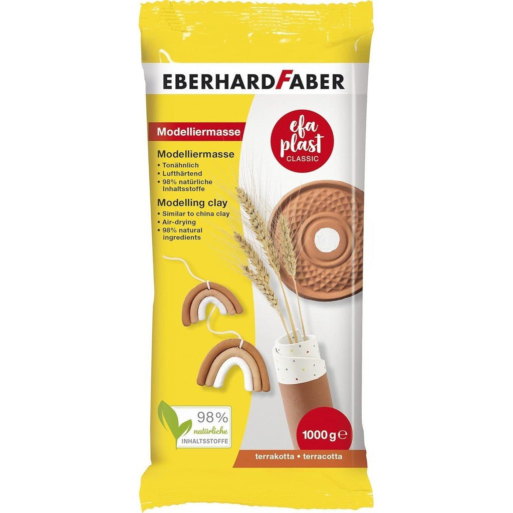 EBERHARD FABER Modelling Pulp Air-Drying Terracotta, 1 kg EFA Plastic Classic Tone Based ColorWaves