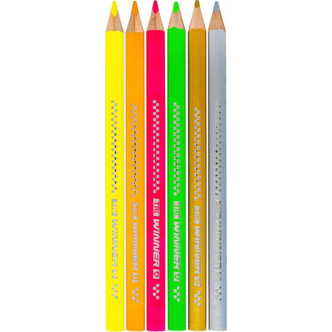 Eberhardt Faber 6 Tri Winner Pencils, Bright Colours ColorWaves