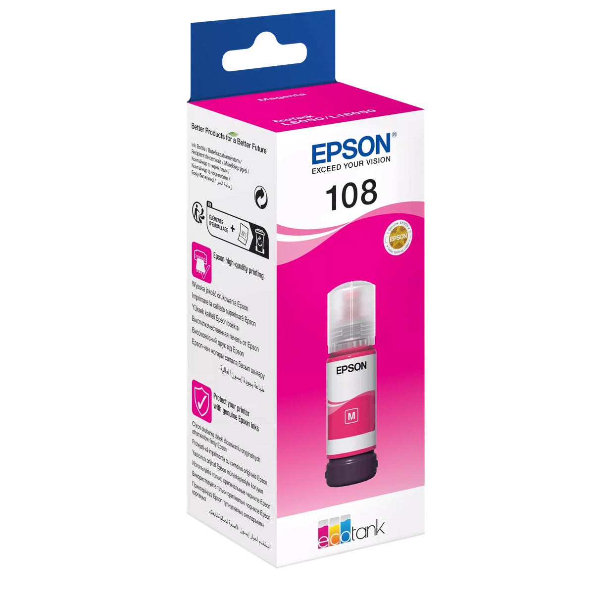 Epson 108 Magenta Ink Bottle – 7200 Pages/ 70 ml/ Magenta Color/ Ink Bottle Epson